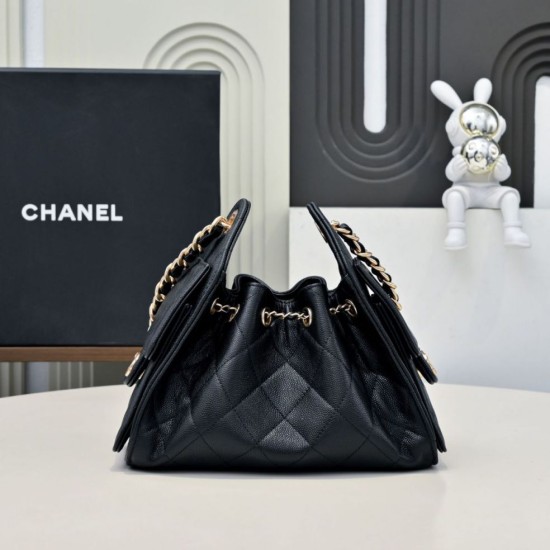 Replica Borsa hobo piccola Chanel 25 AS5631 Nero Imitazioni Replica Borsa hobo piccola Chanel 25 AS5631 Nero
