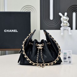 Replica Borsa hobo piccola Chanel 25 AS5631 Nero