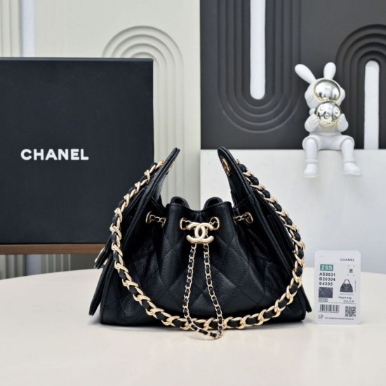 Replica Borsa hobo piccola Chanel 25 AS5631 Nero Imitazioni Replica Borsa hobo piccola Chanel 25 AS5631 Nero