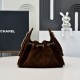 Replica Perfetta hobo piccola Chanel 25 AS5631 scamosciata Rosso scuro