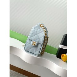 Borse hobo piccola Chanel 25 AS5631 Azzurro