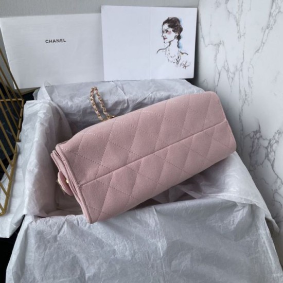 Replica Borsa hobo piccola Chanel 25 AS5631 scamosciata Rosa