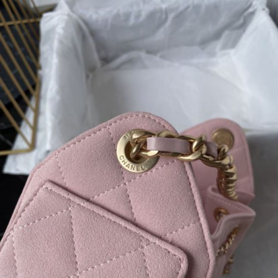 Replica Borsa hobo piccola Chanel 25 AS5631 scamosciata Rosa