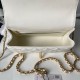 Replica Borse  Chanel Flap 25K AS5813 AS5814 Manico con diamanti smerigliati Bianco