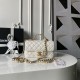 Replica Borse  Chanel Flap 25K AS5813 AS5814 Manico con diamanti smerigliati Bianco