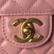 Replica Borsa Chanel Flap 25K AS5813 AS5814 Manico con diamanti smerigliati Rosa Imitazioni Replica Borsa Chanel Flap 25K AS5813 AS5814 Manico con diamanti smerigliati Rosa