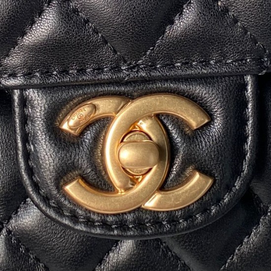 Replica Borse Chanel Flap 25K AS5813 AS5814 Manico con diamanti smerigliati Nero Imitazioni Replica Borse Chanel Flap 25K AS5813 AS5814 Manico con diamanti smerigliati Nero