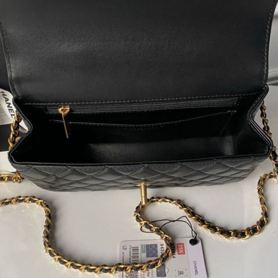 Replica Borse Chanel Flap 25K AS5813 AS5814 Manico con diamanti smerigliati Nero Imitazioni Replica Borse Chanel Flap 25K AS5813 AS5814 Manico con diamanti smerigliati Nero