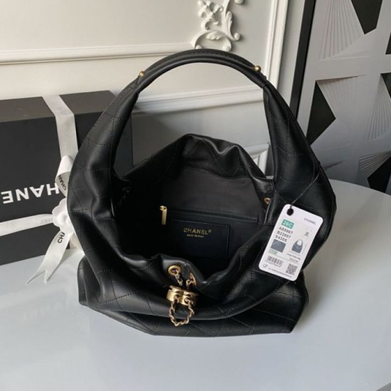 Replica Borsa hobo grande Chanel con finiture metallo dorato AS5967 Nero Imitazioni Replica Borsa hobo grande Chanel con finiture metallo dorato AS5967 Nero