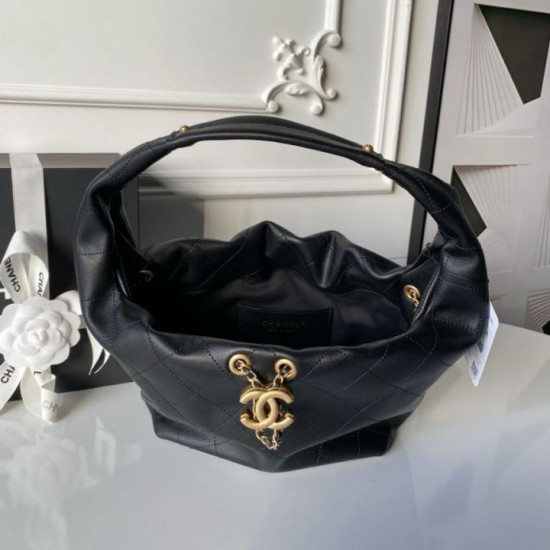 Replica Bora Pari hobo Chanel con finiture metallo dorato AS5976 Nero Imitazioni Replica Bora Pari hobo Chanel con finiture metallo dorato AS5976 Nero