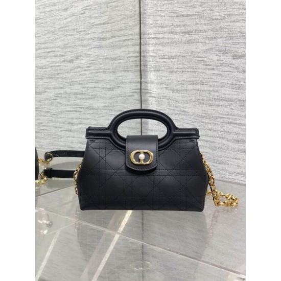 Replica Borsa a mano Dior Jolie Top Handle Mini Chain nera Imitazioni Replica Borsa a mano Dior Jolie Top Handle Mini Chain nera