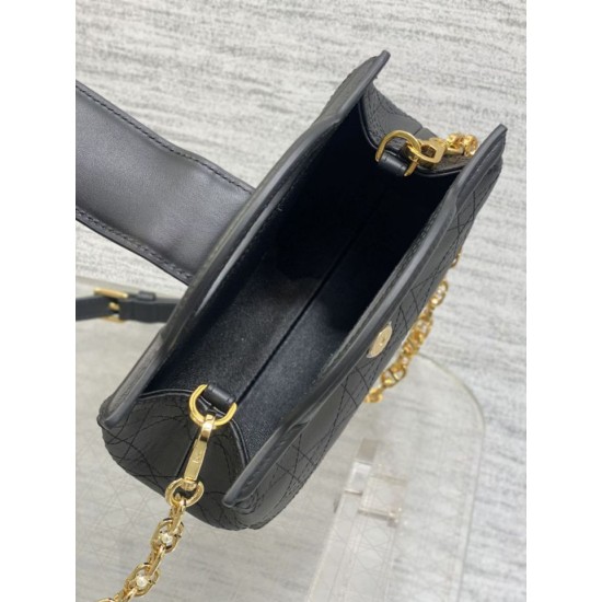 Replica Borsa a mano Dior Jolie Top Handle Mini Chain nera Imitazioni Replica Borsa a mano Dior Jolie Top Handle Mini Chain nera