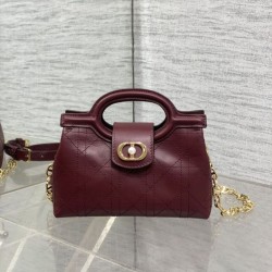 Replica Borse Firmate  a mano Dior Jolie Top Handle Mini Chain bordeaux