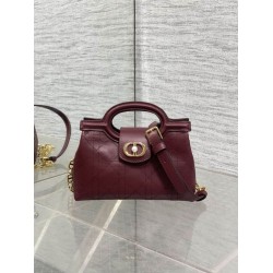Borse a mano Dior Jolie Top Handle Mini Chain bordeaux