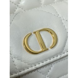 Dior piccola borsa a secchiello Dior Caro Latte Macrocannage Bianco Dior piccola borsa a secchiello Dior Caro Latte Macrocannage Bianco