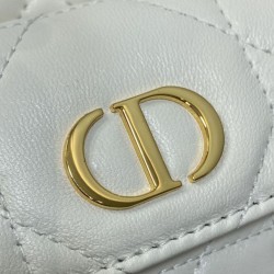 Replica Dior piccola borsa a secchiello Dior Caro Latte Macrocannage Bianco