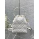 Replica Dior piccola borsa a secchiello Dior Caro Latte Macrocannage Bianco Imitazioni Replica Dior piccola borsa a secchiello Dior Caro Latte Macrocannage Bianco
