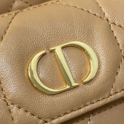 Replica Dior piccola borsa a secchiello Dior Caro Latte Macrocannage Marrone