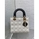 Replica Dior Lady Dior My ABCDior Borsa  1:1 piccola con manico superiore Nero/bianco