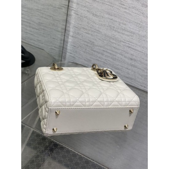 Replica Dior Lady Dior My ABCDior Borsa  1:1 piccola con manico superiore Nero/bianco