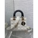 Replica Dior Lady Dior My ABCDior Borsa  1:1 piccola con manico superiore Nero/bianco