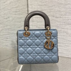 Replica Dior Lady Dior My ABCDior Borse Firmate piccola con manico superiore blu/grigio Imitazioni Replica Dior Lady Dior My ABCDior Borse Firmate piccola con manico superiore blu/grigio