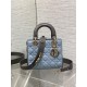 Replica Dior Lady Dior My ABCDior Borse Firmate piccola con manico superiore blu/grigio Imitazioni Replica Dior Lady Dior My ABCDior Borse Firmate piccola con manico superiore blu/grigio