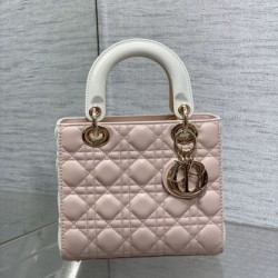 Replica Dior Lady Dior My ABCDior Borsa piccola con manico superiore rosa/bianco Imitazioni Replica Dior Lady Dior My ABCDior Borsa piccola con manico superiore rosa/bianco