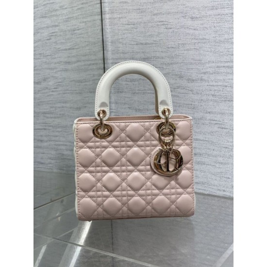 Replica Dior Lady Dior My ABCDior Borsa piccola con manico superiore rosa/bianco Imitazioni Replica Dior Lady Dior My ABCDior Borsa piccola con manico superiore rosa/bianco