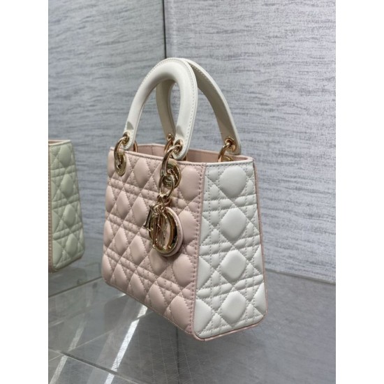 Replica Dior Lady Dior My ABCDior Borsa piccola con manico superiore rosa/bianco Imitazioni Replica Dior Lady Dior My ABCDior Borsa piccola con manico superiore rosa/bianco
