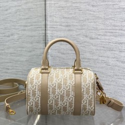 Replica Borsa Dior Groove 20 in tela jacquard Dior Oblique beige