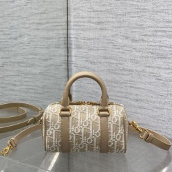 Replica Borsa Dior Groove 16 in tela jacquard Dior Oblique beige