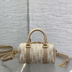 Replica Borsa Dior Groove 16 in tela jacquard Dior Oblique beige