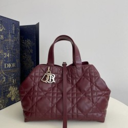 Replica Borsa Dior Media Dior Toujours in Macrocannage bordeaux