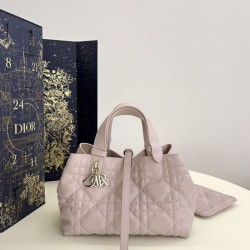 Replica Borsa Tote Dior Toujours mini in Macrocannage rosa