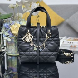 Replica Borse Imitazioni Dior Toujours Vertical Tote piccola con portafortuna Nero