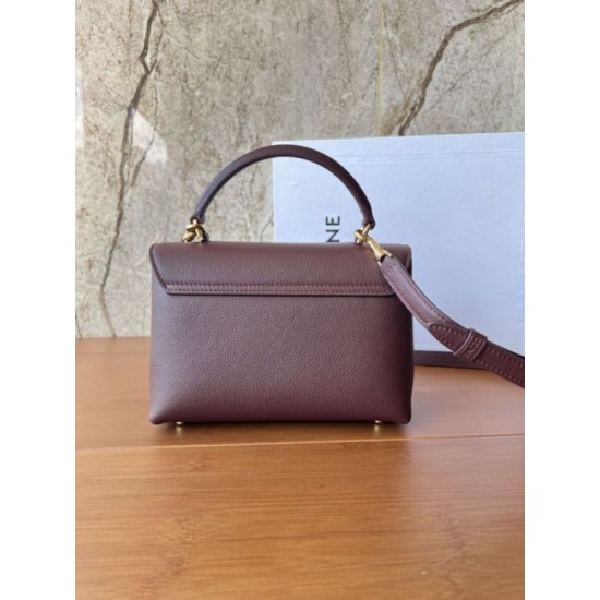 Replica Borsa Celine Teen Nino con manico superiore in pelle di vitello liscia Borgogna Imitazioni Replica Borsa Celine Teen Nino con manico superiore in pelle di vitello liscia Borgogna