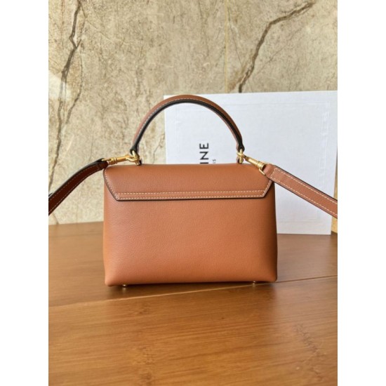 Replica Borsa 1:1 Celine Teen Nino con manico superiore in pelle di vitello liscia Marrone Imitazioni Replica Borsa 1:1 Celine Teen Nino con manico superiore in pelle di vitello liscia Marrone