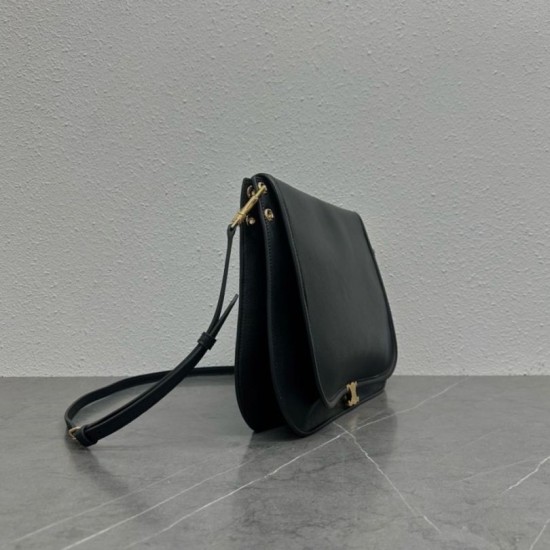 Replica Borsa a tracolla Celine Soft Triomphe Besace Nero