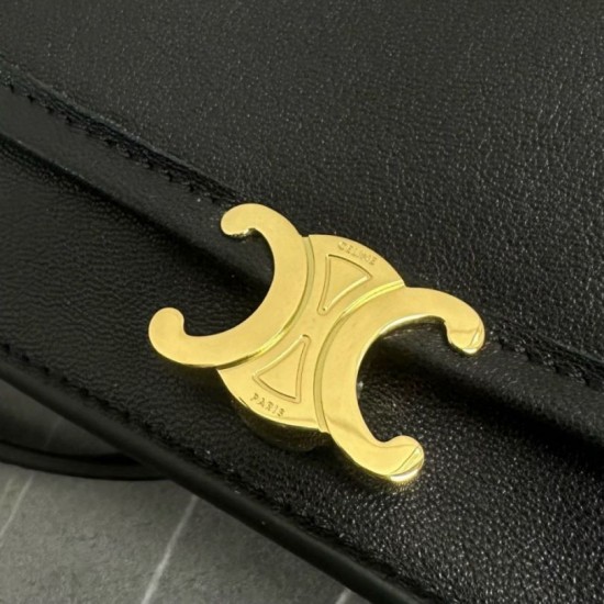 Replica Borsa a tracolla Celine Soft Triomphe Besace Nero