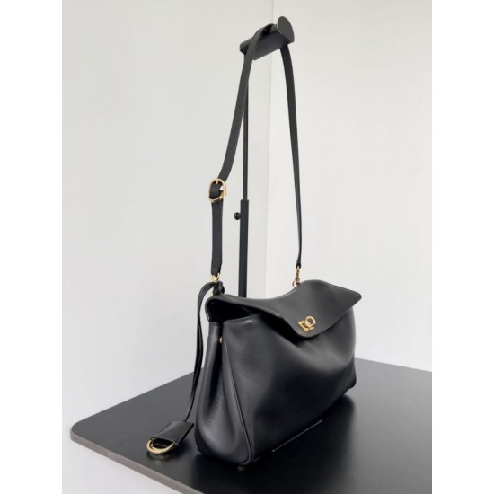 Replica Borsa a tracolla Balenciaga Rodeo Medium nera oro Imitazioni Replica Borsa a tracolla Balenciaga Rodeo Medium nera oro