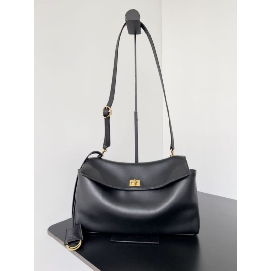 Replica Borsa a tracolla Balenciaga Rodeo Medium nera oro Imitazioni Replica Borsa a tracolla Balenciaga Rodeo Medium nera oro
