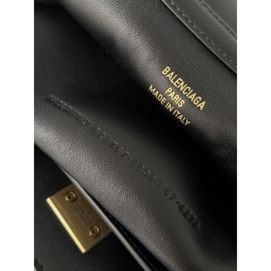 Replica Borsa a tracolla Balenciaga Rodeo Medium nera oro Imitazioni Replica Borsa a tracolla Balenciaga Rodeo Medium nera oro