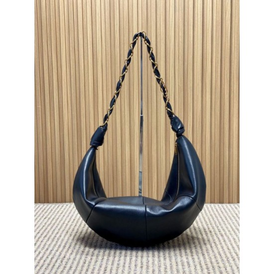Replica Borsa hobo YSL Saint Laurent Amalia nera Imitazioni Replica Borsa hobo YSL Saint Laurent Amalia nera