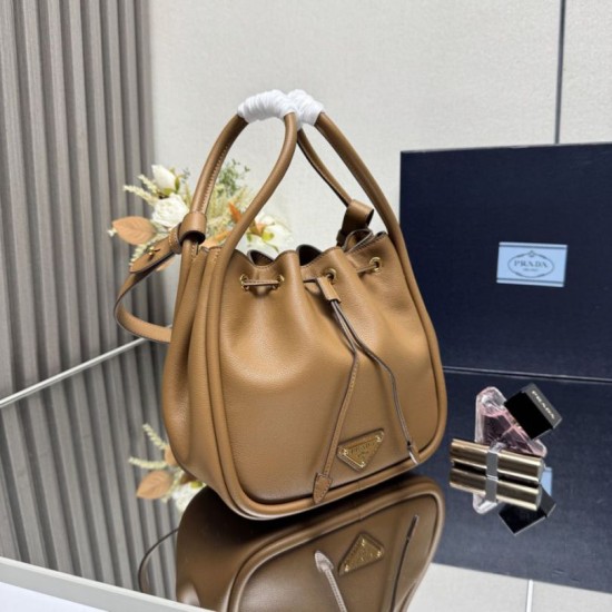 Replica Borsa a secchiello Prada Darling Mini 1BE087 marrone Imitazioni Replica Borsa a secchiello Prada Darling Mini 1BE087 marrone