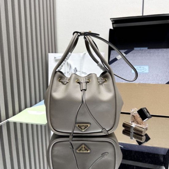 Replica Borsa a secchiello Prada Darling Mini 1BE087 Grigio Imitazioni Replica Borsa a secchiello Prada Darling Mini 1BE087 Grigio