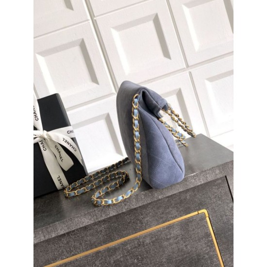 Replica Borse Imitazioni tote pieghevole Diana Chanel scamosciata piccola/media/grande Blu