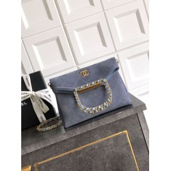 Borse tote pieghevole Diana Chanel scamosciata piccola/media/grande Blu