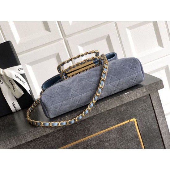 Replica Borse Imitazioni tote pieghevole Diana Chanel scamosciata piccola/media/grande Blu