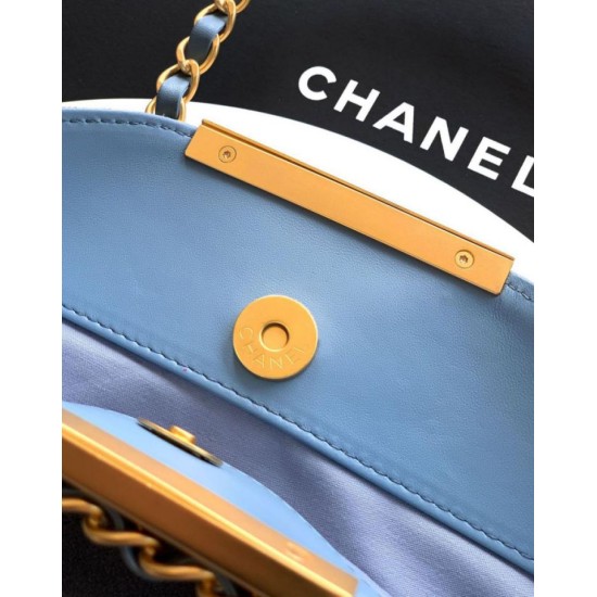 Replica Borse Imitazioni tote pieghevole Diana Chanel scamosciata piccola/media/grande Blu